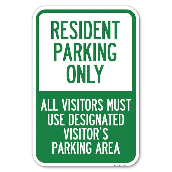 Signmission Parking Sign Resident Parking Only All Heavy-Gauge Aluminum Sign, 12" x 18", A-1218-23357 A-1218-23357 - main